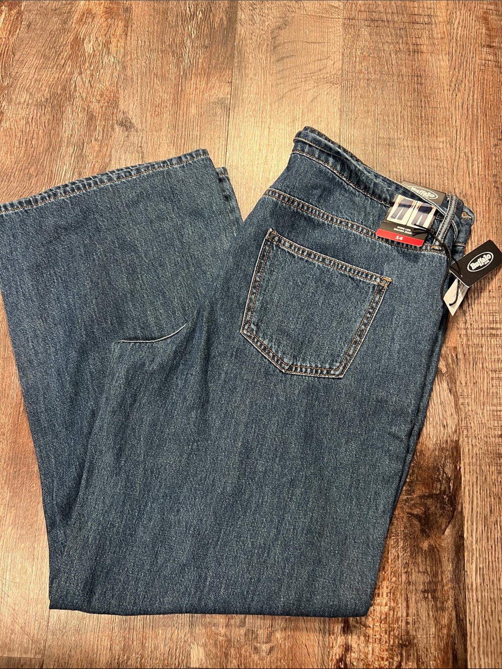 Buffalo David Bitton Women's Wide Leg Denim Jeans in Medium Blue